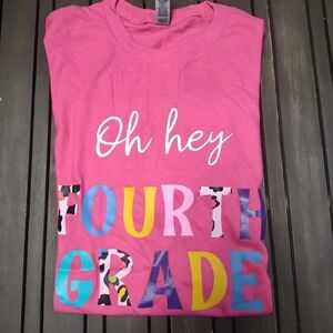 Gildan Pink 'Oh Hey Fourth Grade' Kids Tee